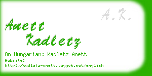 anett kadletz business card